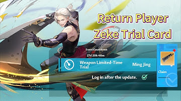 Ming Jing/ Zeke Trial Card for Return Player  Tower of fantasy Travel Together Stellarway Restart