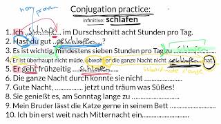 German Verb Practice: schlafen