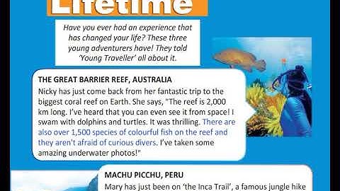 Experiences of a lifetime