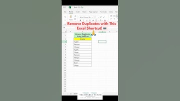 Remove Duplicates with This Excel Shortcut! ⌨️ #excel #excelshortcuts