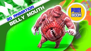 Green Screen Monster Belly Mouth 3D Animation - PixelBoom