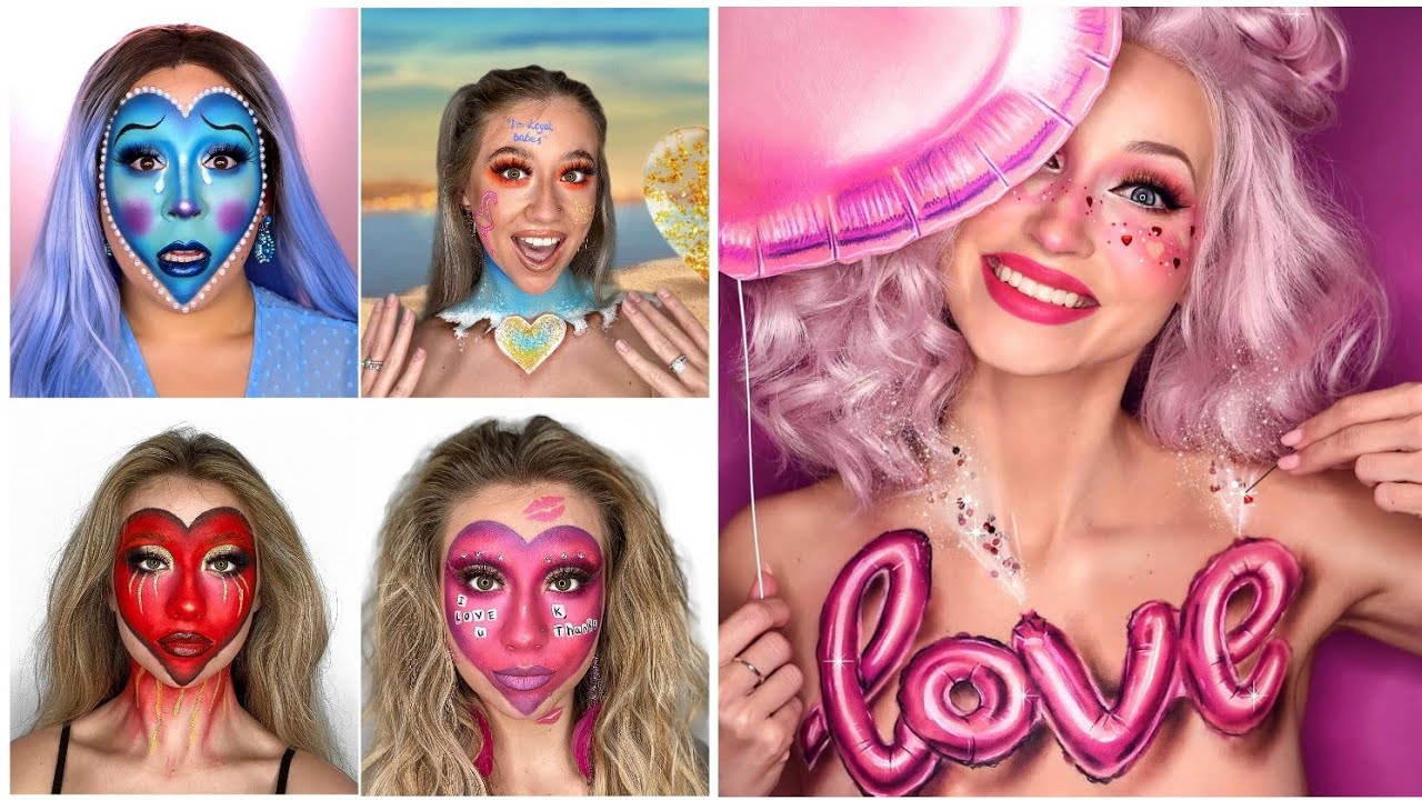 Valentine's Day Makeup Tutorial 2022 💋Valentine Day Creative Makeup Tutorial ❤️Makeup Compilation🥰