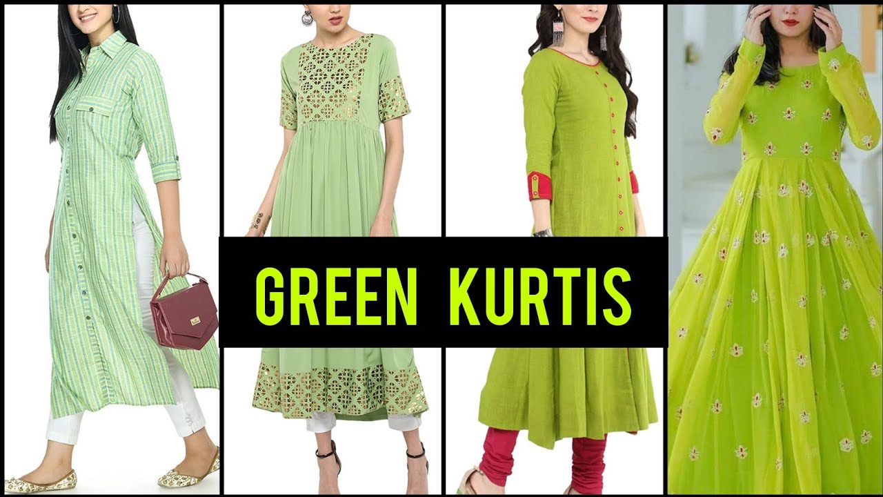 2020 Latest #Parrot Green Kurti Designs|Parrot Green Dresses Designs|Parrot  Green Contrast Suit - YouTube