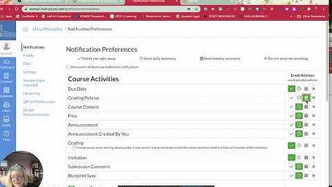 Changing Notification Settings in Canvas