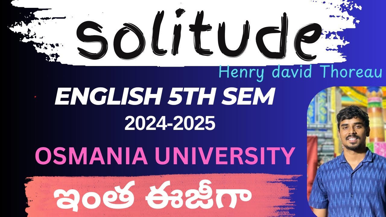 Solitude Solitude summary by Henry David Thoreau degree 5th semester