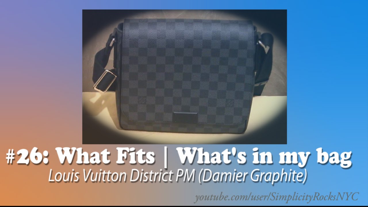LOUIS VUITTON District GM Damier Graphite Messenger Crossbody Bag Blac