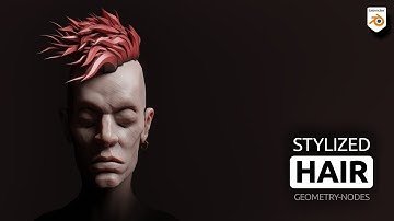 Blender Tutorial - Stylized Hair with Geometry Nodes (Cyberpunk)