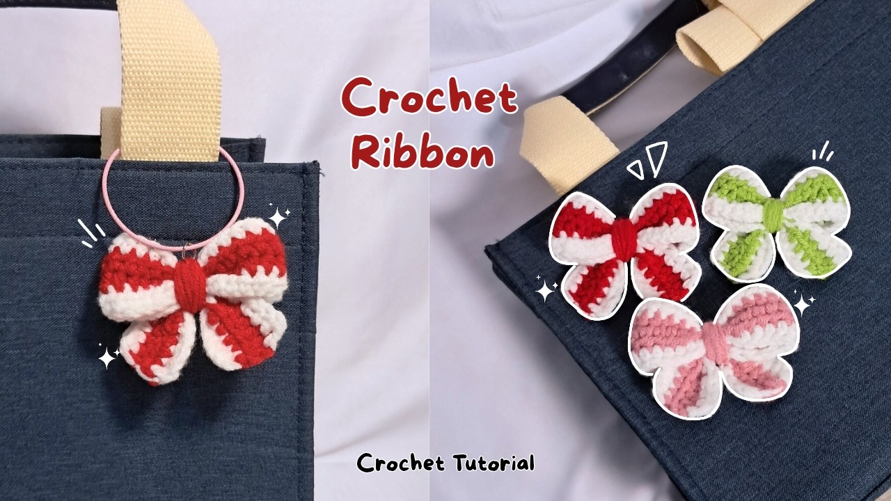 no-sew ribbon keychain crochet tutorial : step-by-step guide | how to crochet a bow