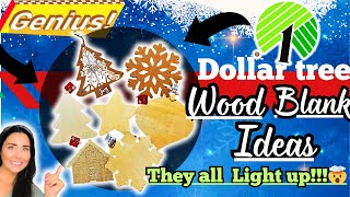 *UNBELIEVABLE* Dollar tree Christmas DIYs using their wood blanks! All light up! Crafts & diy decor