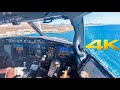 Windy landing in lanzarote  boeing 737 max  cockpit view