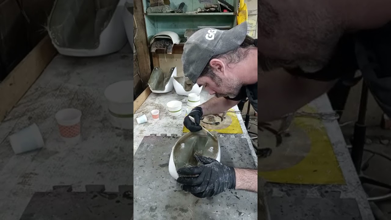 Fiberglass Gas Tank halves getting laminated together YouTube