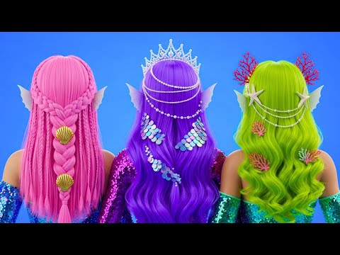 From nerd to cute mermaid 💕 Mermaid beauty routine