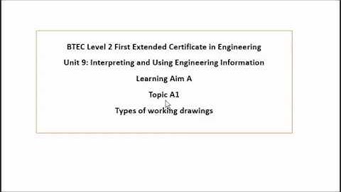 BTEC Level 2 Engineering Unit 9 Exam Prep Topic A1 part 1