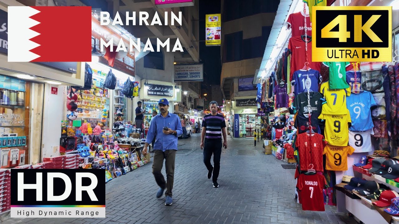 🇧🇭Bahrain 4k walk - Manama 4K Night Walking Tour｜4K 60fps
