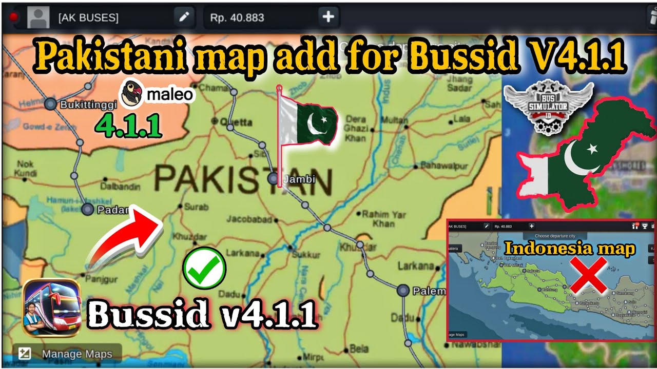 How to add Pakistan map in Bus simulator Indonesia 4.1.1 | Bus Game me ...