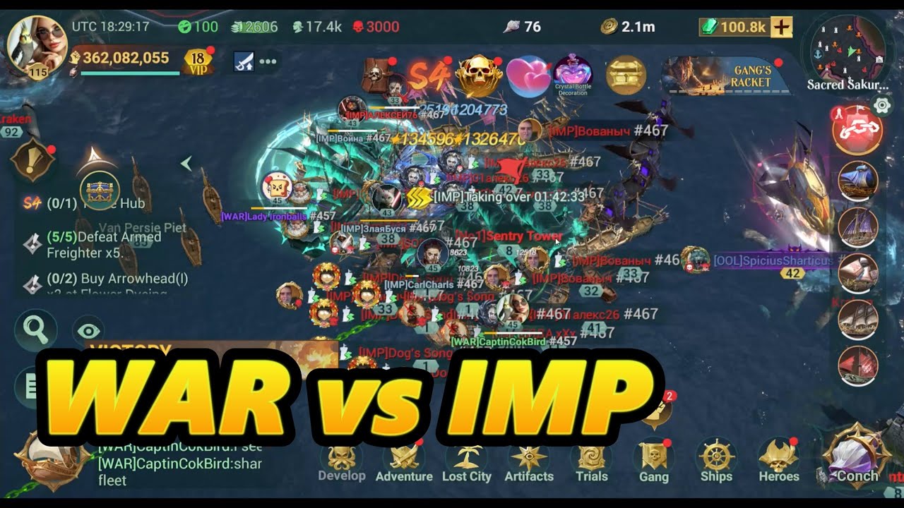 Sea of conquest:  Season 4 battles !  WAR vs IMP