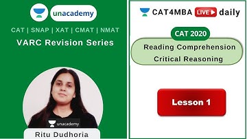 VARC Revision Series - Critical Reasoning & Reading Comprehension Lesson 1 | Unacademy CAT4MBA
