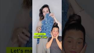 DIY Denim Top ๐ฑ #crafteraditi #diy #handmade #shorts #diyfashion #denim #diytop @CrafterAditi