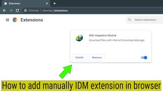 how to add idm extension in google chrome manually