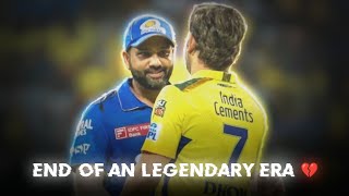 End Of An Legendary Era 💔 Ms Dhoni Sad Edit Status Ms Dhoni X Rohit Sharma Sad Status