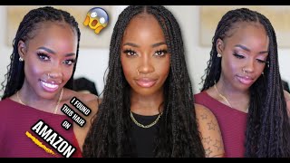 BOHO Box Braids With HUMAN HAIR Curls From 😱 AMAZON! | FINE HAIR Crochet Install! |  MARY K. BELLA