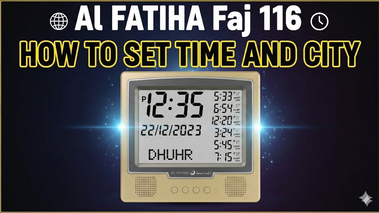 AL FATIHA Azan Clock Time Setting | AL FATIHA Faj 116 Clock | AL FATIHA Clock