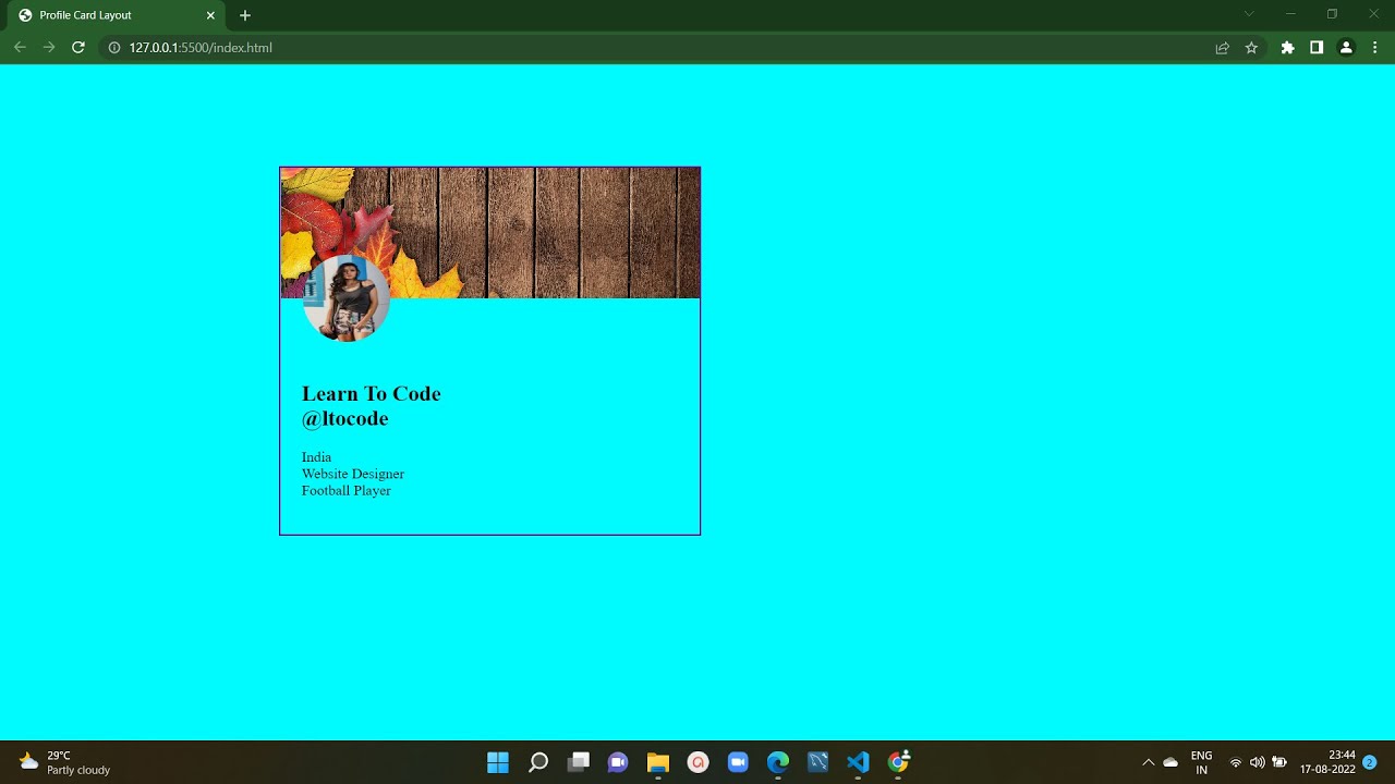 Profile Card Layout in CSS with Source Code || Step By Step Tutorial ...