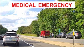 Medical emergency on a highway on-ramp