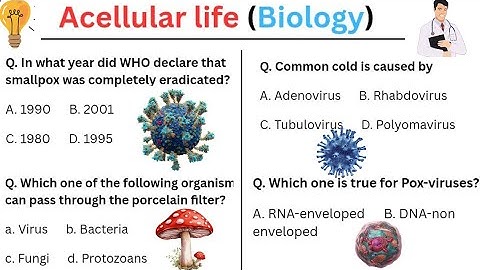 Acellular life mcqs/biology 🦠🔥 mdcat mcqs/classification of viruses Mcqs/discovery of viruses Mcqs 🩺