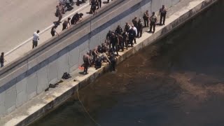 Sospechosa de robar un carro se lanza a un lago de Doral en medio de una persecución policial