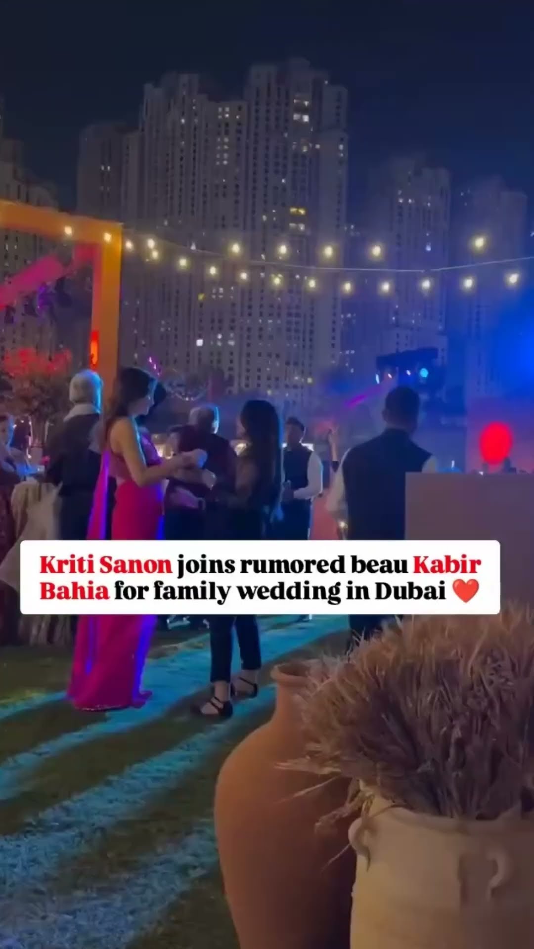 Kriti Sanon \u0026 Kabir Bahia’s Romantic Getaway: Stealing Hearts at a Dubai Family Wedding! ❤️✨ #shorts