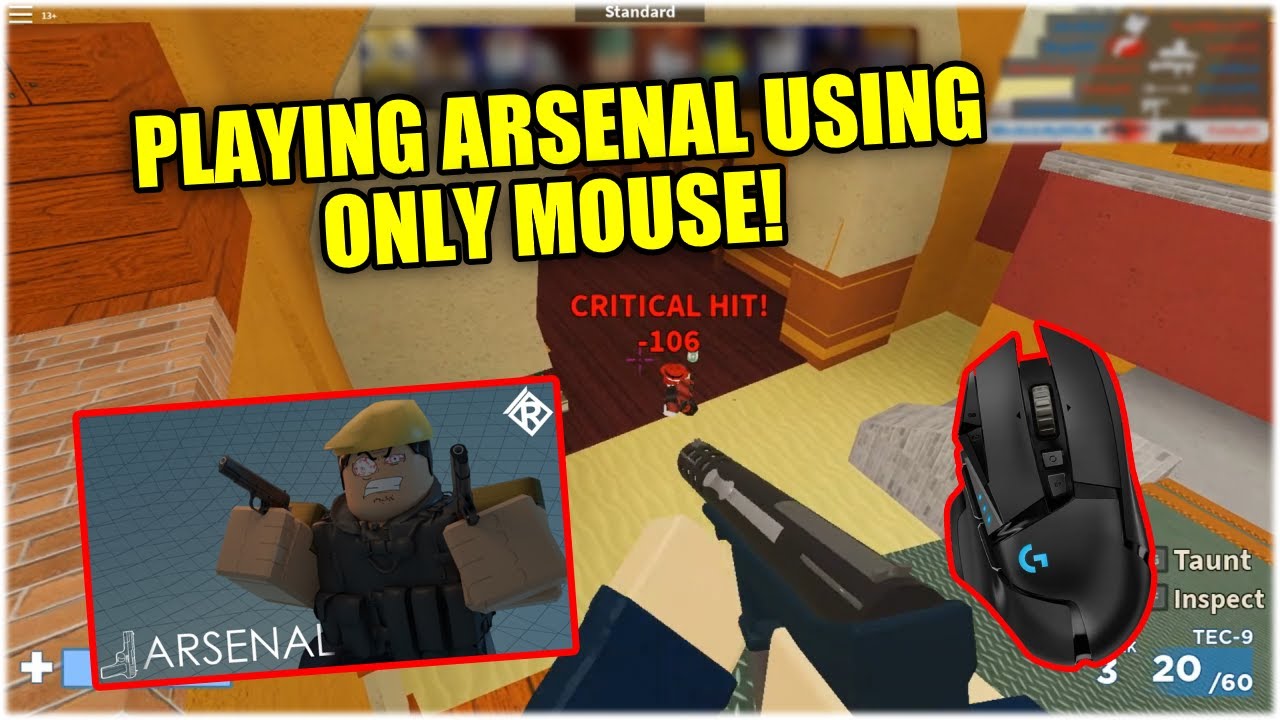 Playing Arsenal Using Only Mouse Roblox Youtube - how i play roblox arsenal keyboard and mouse pov youtube