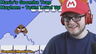 (trolling successful!) Mario's Goomba Trap Mayhem - Team Level Up - GoronGuyReacts