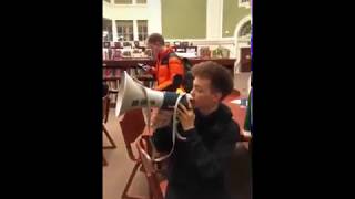 Zach Herron being noisy In the library