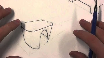 2 point perspective tutorial - sketching coffee tables Part 2 HD
