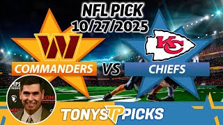 Washington Commanders vs Kansas City Chiefs Pick 10/27/25 NFL Week 8 Pick Prediction