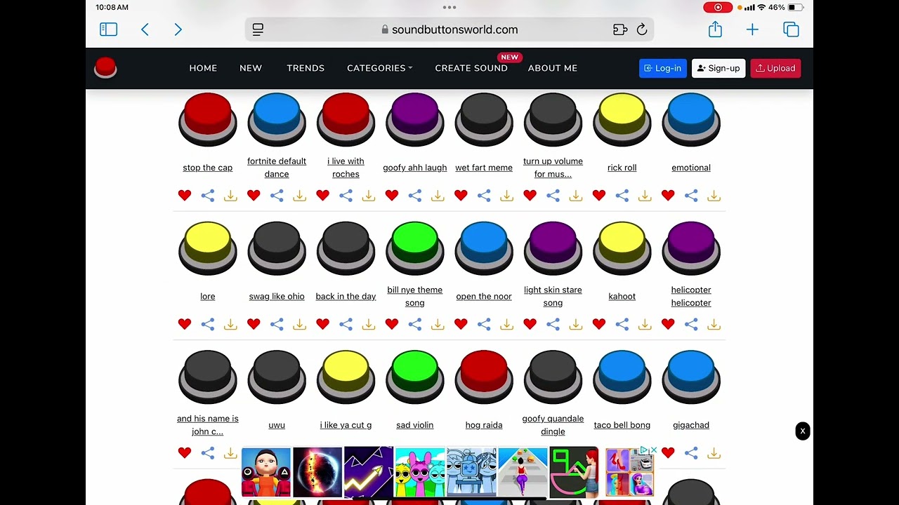 Search soundbuttonsworld.com in google or in safari