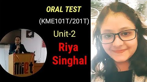 Oral Test : Riya Singhal | Unit-2 ICE &RAC