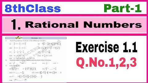 8thClass, Rational Numbers, Exercise 1.1, Q.No.1, 2, 3 @mathsworldmakessmartintelugu