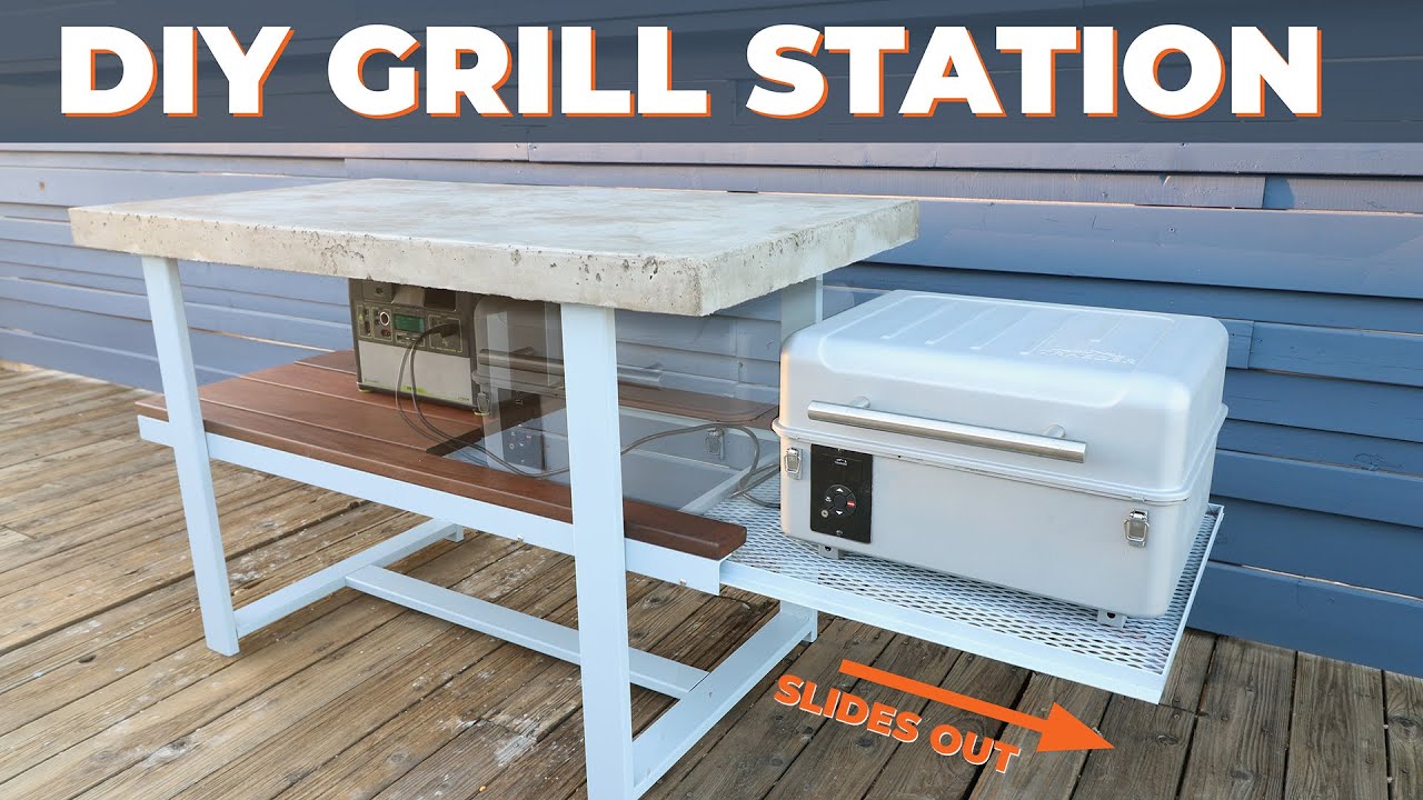 Making a Slide Out Grill Station with CONCRETE COUNTERTOPS