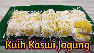 Kuih Kaswi Jagung | Steamed Corn Cordial Cake Recipe | วิธีทำขนมข้าวโพด