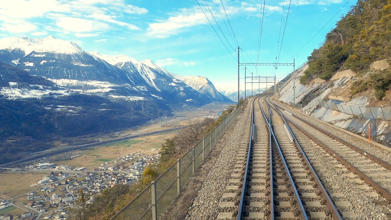 ★ 4K 2x🎥 🇨🇭Brig - Kandersteg - Basel Cab ride during winter [02.2020]
