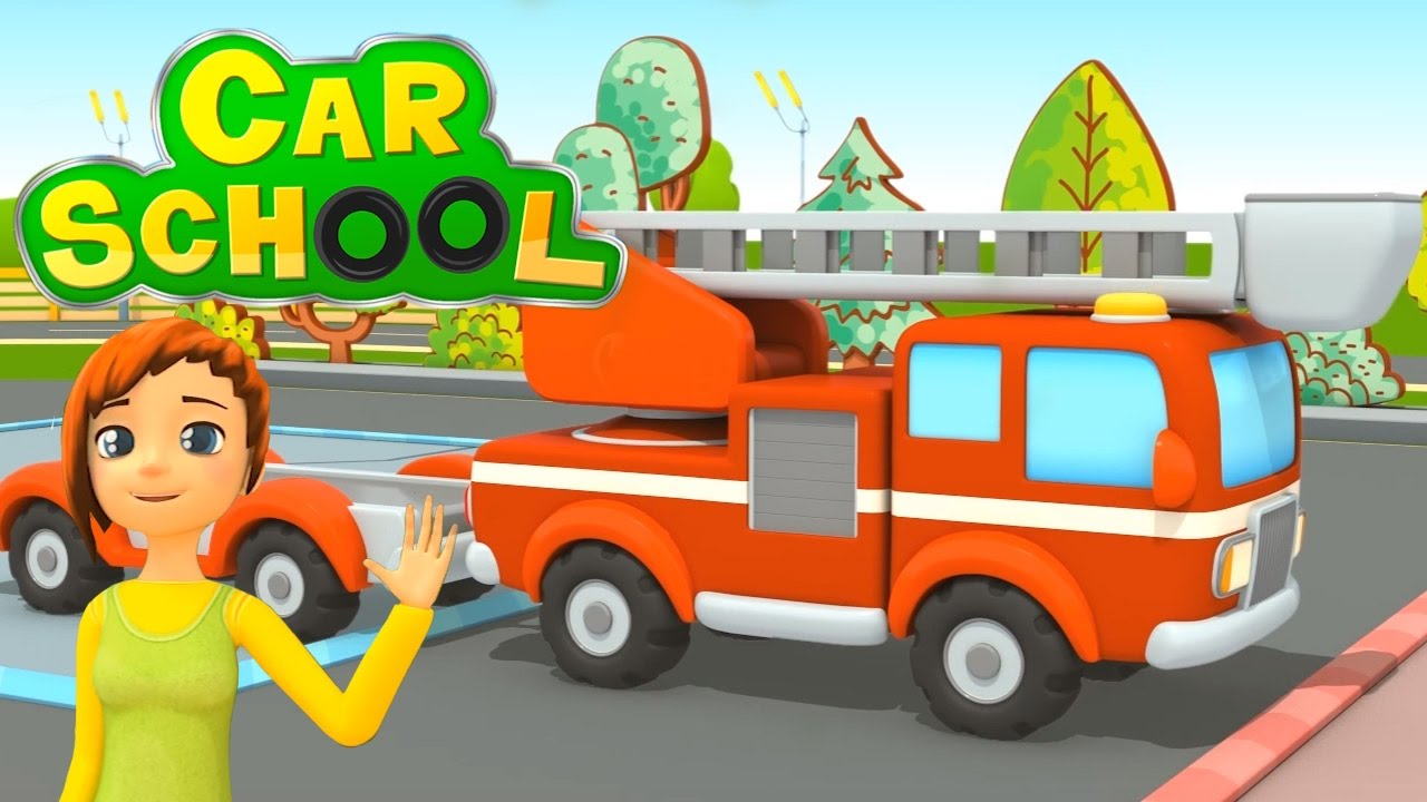 NUOVO! Car school | Una nuova sfida per il grande camion dei pompieri |  Cartoni animati per bambini - YouTube