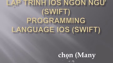 Lập trình ios ngôn ngữ Swift