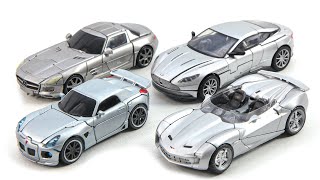 Transformers Studio series Sliver Color Jazz Sideswipe Soundwave Cogman 4 Vehicles Car Robot Toys