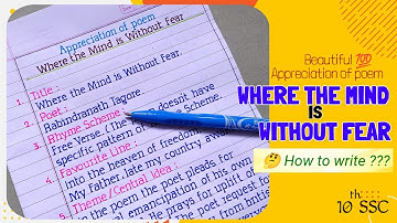 Appreciation of poem: Where The World Is Without Fear. 10th std