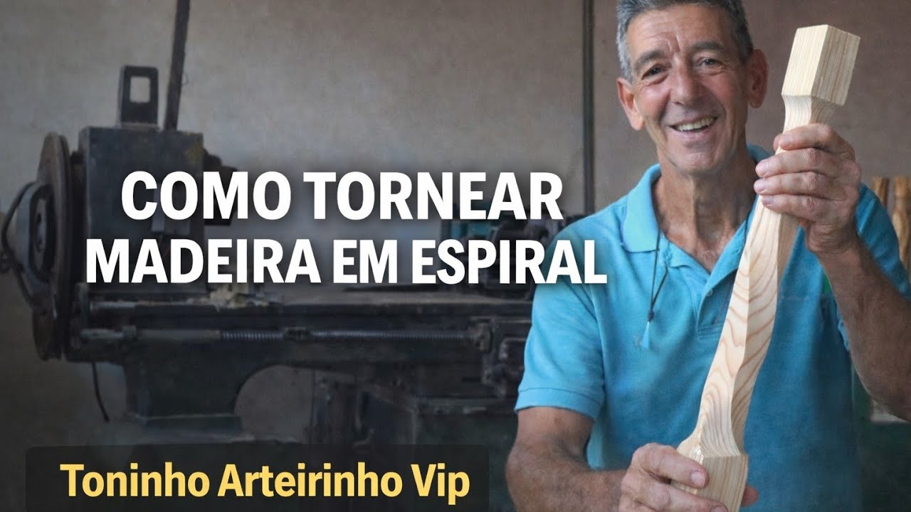 Olá Amigos Torneando madeira em forma de espiral