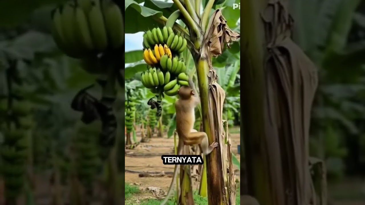 Monyet memangambil buah pisang
