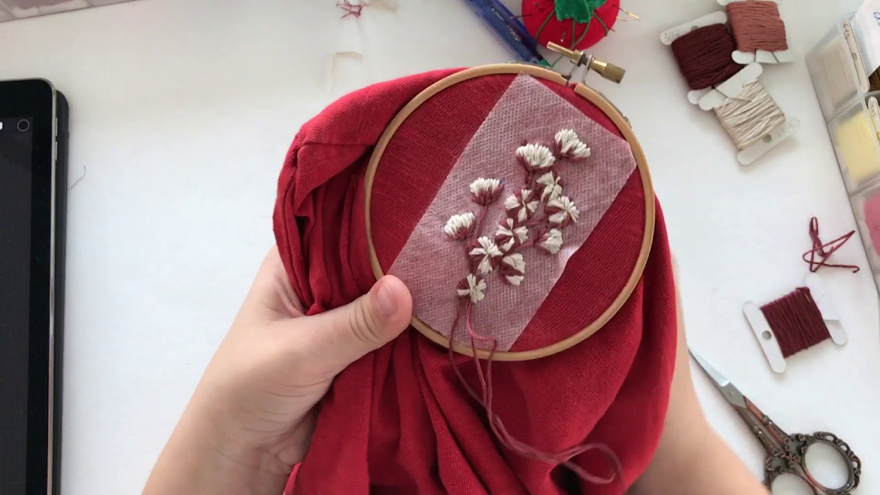 How to embroider on a T-shirt with magic paper or water soluble stabilizer  