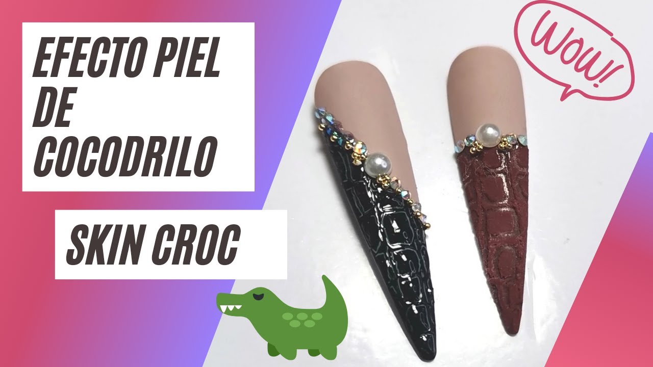 EFECTO PIEL DE COCODRILO en uñas 🤩🐊